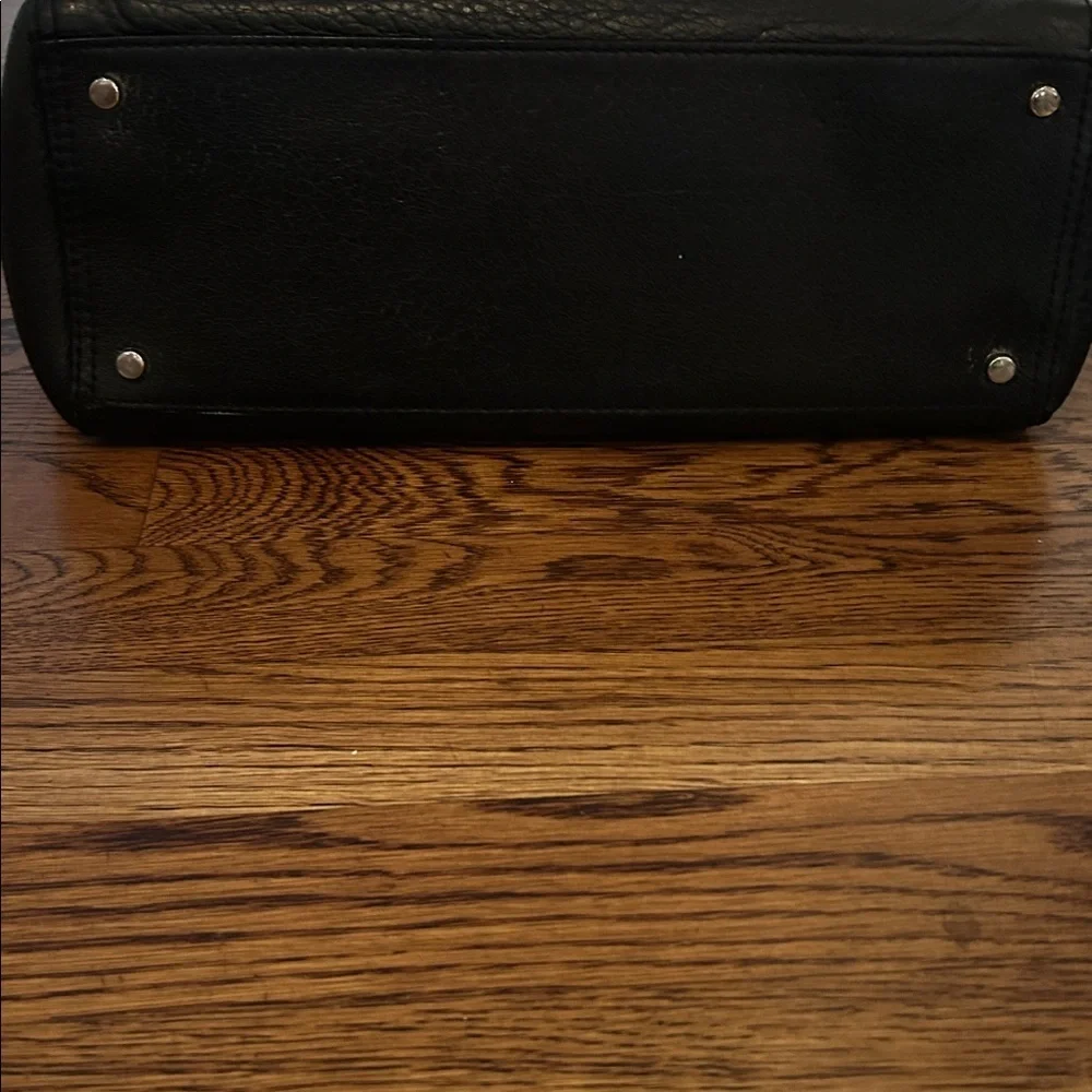 Kate Spade Black Textured Leather Tote Minimalist Fashion
